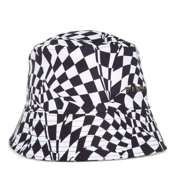 Steve Madden Women's Warped Check-Print Bucket Hat - Picture 2 of 4